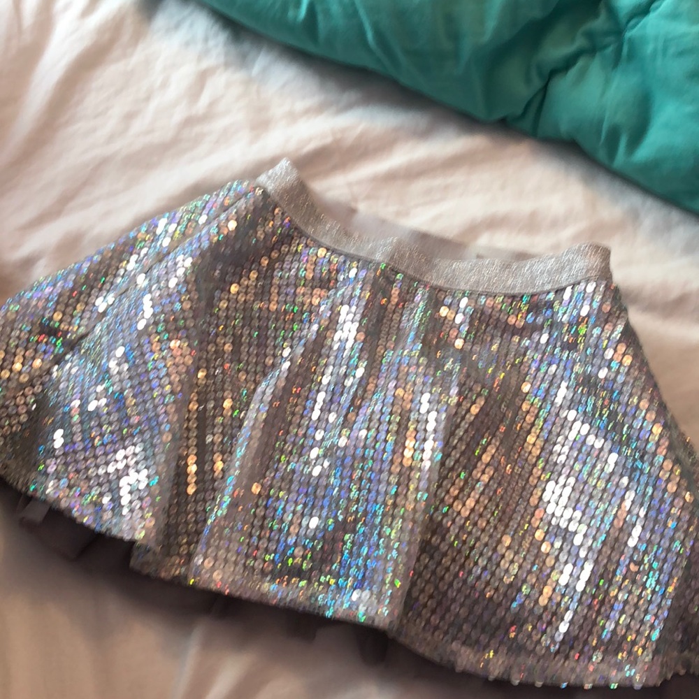 silver sparkle skirt